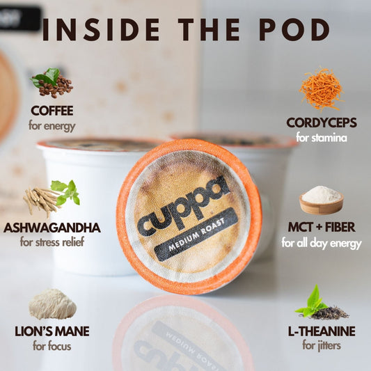 Cuppa Lion's Mane Ashwagandha Healthy Coffee 24 Servings